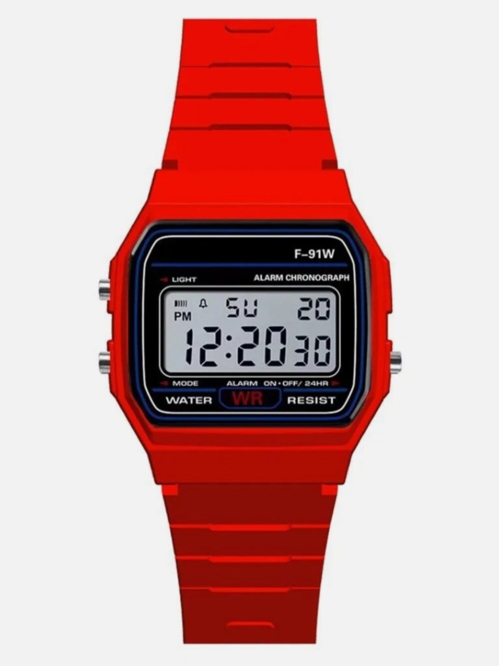 ⌚ F-91W Classic Digital Sports Watch | Small Wrist Friendly {Red)